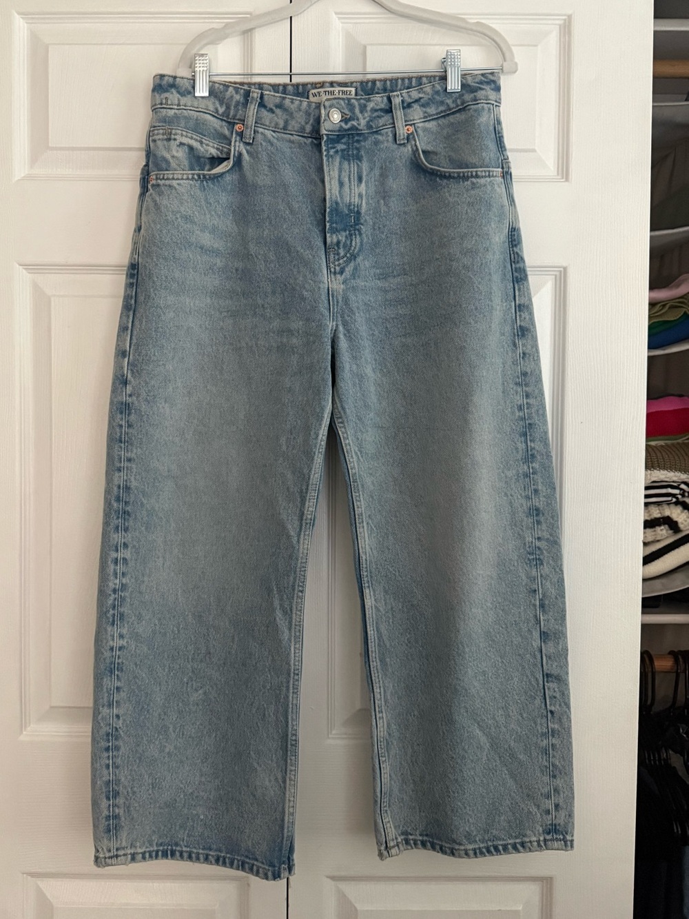 Free People We The Free Light Wash Relaxed Wide-Leg Women’s Jeans